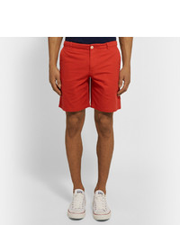 Freemans Sporting Club Red Slim Fit Cotton Canvas Shorts