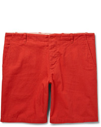 Freemans Sporting Club Red Slim Fit Cotton Canvas Shorts