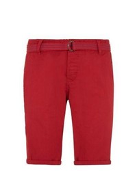 New Look Red Belted Chino Shorts