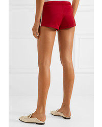 Gucci Ribbed Knit Trimmed Tech Jersey Shorts Red
