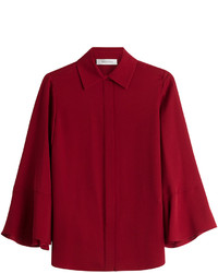 Valentino Silk Blouse With Flutter Sleeves