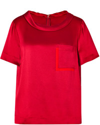 Marc by Marc Jacobs Silk Top In Cabernet Red