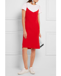 Calvin Klein Collection Hannelisa Silk Chiffon Dress Red