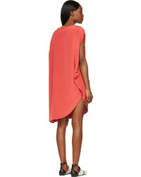 Calvin Klein Collection Strawberry Sleeveless Circular Drape Tamara Dress