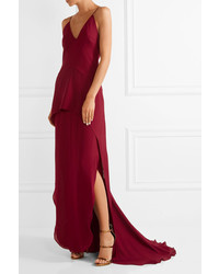Maiyet Layered Silk Crepe De Chine Gown Claret