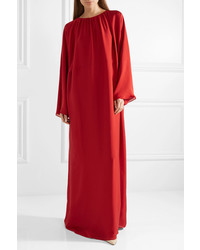 The Row Nancy Gathered Washed Silk Charmeuse Gown