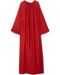 The Row Nancy Gathered Washed Silk Charmeuse Gown