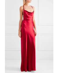 Galvan Whiteley Open Back Silk Satin Gown