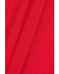 ADAM by Adam Lippes Adam Lippes Belted Pleated Crepe Jumpsuit Crimson