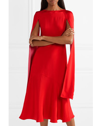 Calvin Klein 205W39nyc Cape Effect Silk Cady Midi Dress