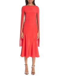 Calvin Klein 205W39nyc Cape Sleeve Silk Cady Midi Dress