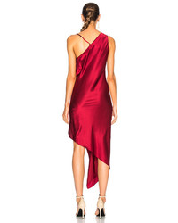 Michelle Mason Bias Cowl Maxi Dress In Red