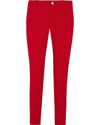 Gucci Stretch Wool And Silk Blend Straight Leg Pants Red