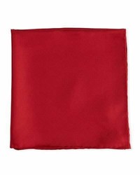 Psycho Bunny Solid Silk Twill Pocket Square Cranberry