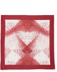 Halston Heritage Reflected Diamond Silk Scarf Medium Red