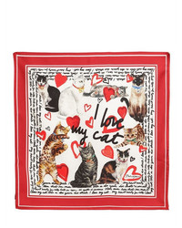 Dolce & Gabbana I Love My Cat Silk Scarf