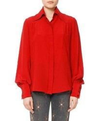 Isabel Marant Salina Silk Bishop Sleeve Shirt
