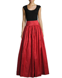 Michael Kors Michl Kors Taffeta Silk Ball Skirt Crimson