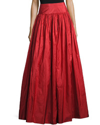 Michael Kors Michl Kors Taffeta Silk Ball Skirt Crimson