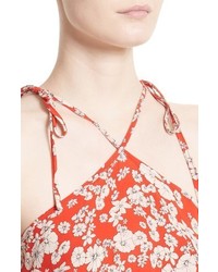 Rebecca Taylor Cherry Blossom Silk Tie Shoulder Tank