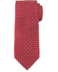 Neiman Marcus Boxed Chain Pattern Silk Tie Red