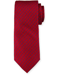 Neiman Marcus Boxed Grid Silk Tie Redblue
