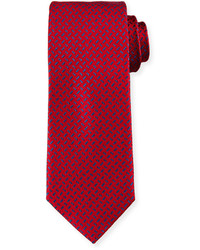 Neiman Marcus Dash Pattern Silk Tie Red