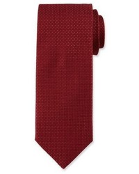 Canali Micro Neat Silk Tie Red
