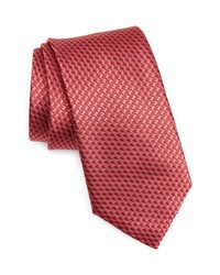 Canali Neat Silk Tie In Red At Nordstrom