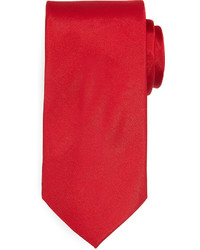 Neiman Marcus Solid Silk Tie Red