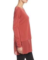 Eileen Fisher Petite Boxy Stretch Silk Jersey Tunic