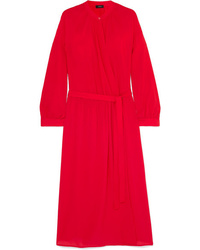 Red Silk Wrap Dress