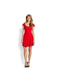 Alice + Olivia Rylie Fit Flare Dress Red