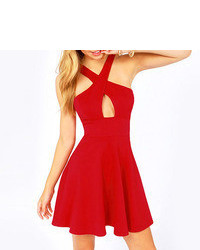 ChicNova Cut Out Skater Dress With Twisted Straps