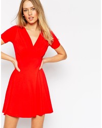 Asos Collection Skater Dress With Ruched Bust Detail