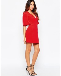 Asos Collection Skater Dress With Square Neck And Angel Sleeves