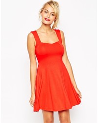 Asos Collection Skater Dress With Sweetheart Neck