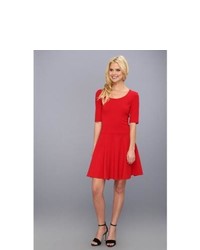 Eliza J 34 Sleeve Fit Flare Skater Dress Dress Red