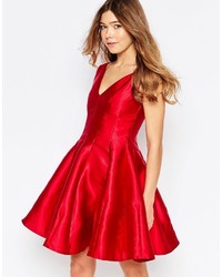 Girl In Mind Aggie Plunge Skater Fit And Flare Dress