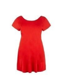 New Look Inspire Red Cap Sleeve Skater Dress