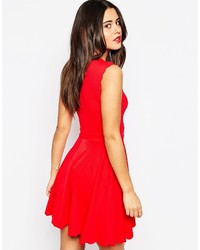 Daisy Street Skater Dress With Scallop Edge