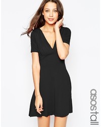 Asos Tall Skater Dress With Ruched Bust Detail