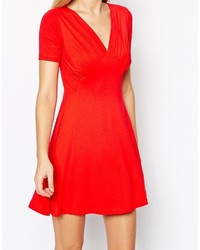 Asos Tall Skater Dress With Ruched Bust Detail