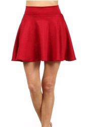 Color 5 Red Skater Skirt