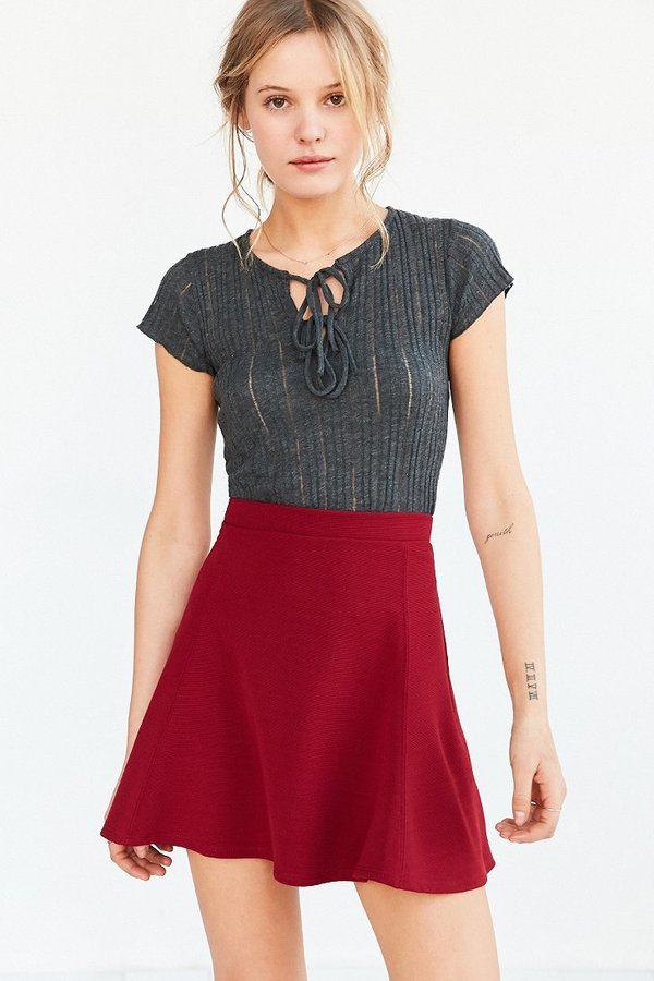 Silence & Noise Silence Noise Ribbed Knit Skater Skirt, $49 | Urban ...