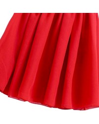 ChicNova Vintage Red Full Pleated And High Waist Chiffon Mini Skirt