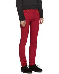 McQ Alexander Ueen Red Skinny Jeans