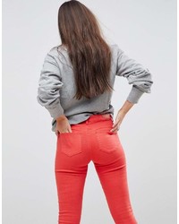 Only Colored Skinny Jean With Frayed Hem