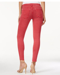 Hudson Jeans Nico Red Stone Wash Cutoff Skinny Ankle Jeans