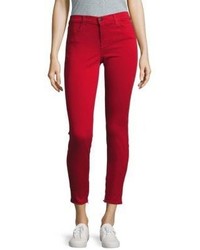J Brand Mid Rise Cropped Satin Jeans